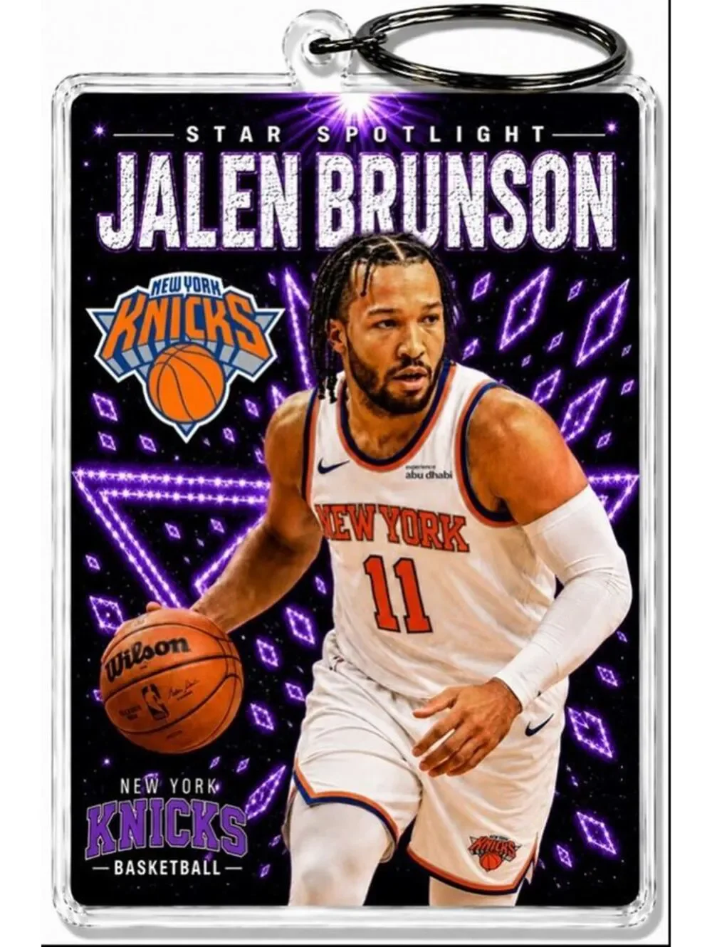 3988 Jalen Brunson Keychain Purple Spotlight Premium Keychain No Nameplate